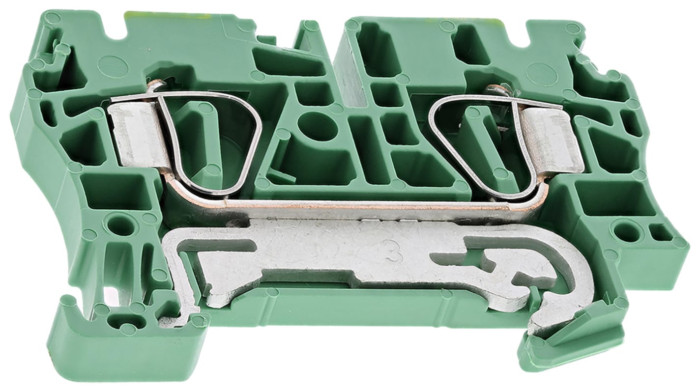 Weidmuller 2-Way ZPE4 DIN Rail Earth Terminal Block, 26 → 10 AWG Wire, Clamp, Wemid Housing