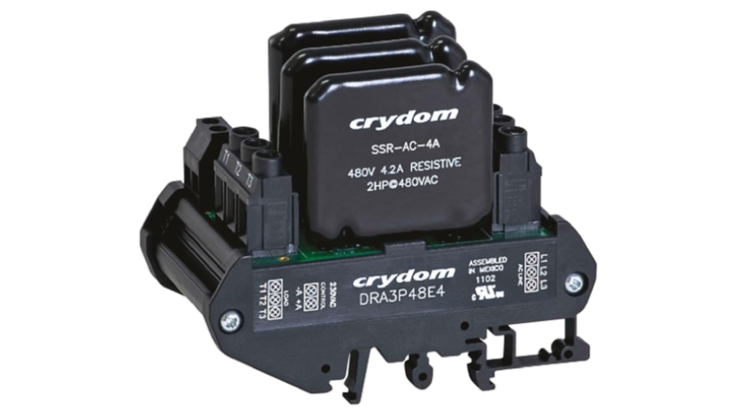 Sensata / Crydom DIN Rail Solid State Interface Relay, 2.4 A rms Max Load, 510 V rms Max Load, 28 V dc Max Control