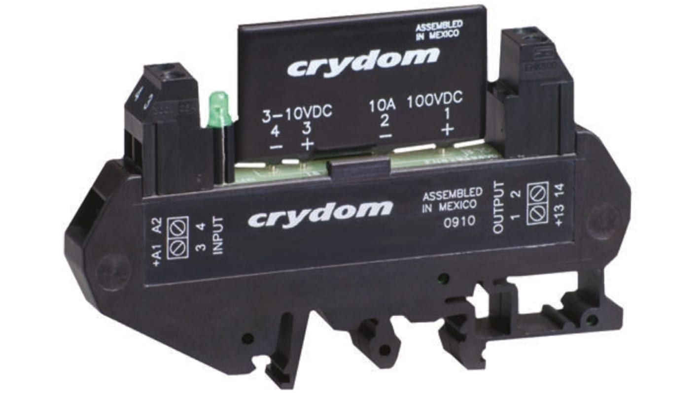 Sensata / Crydom DIN Rail Solid State Interface Relay, 6 A Max Load, 100 V dc Max Load, 10 V dc Max Control