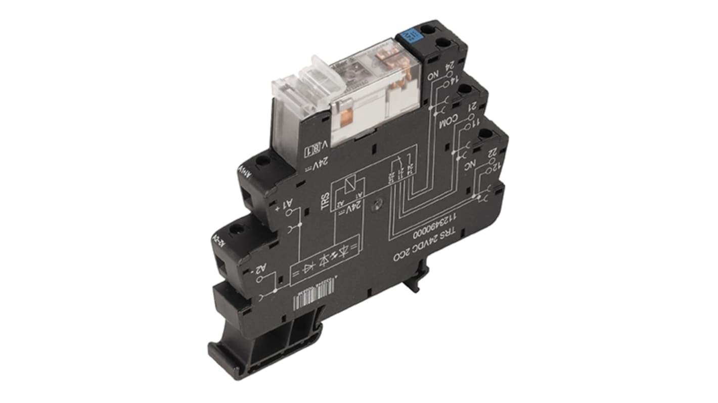 Weidmuller  DIN Rail Mount Interface Relay, 24 → 230V ac/dc Coil, DPDT