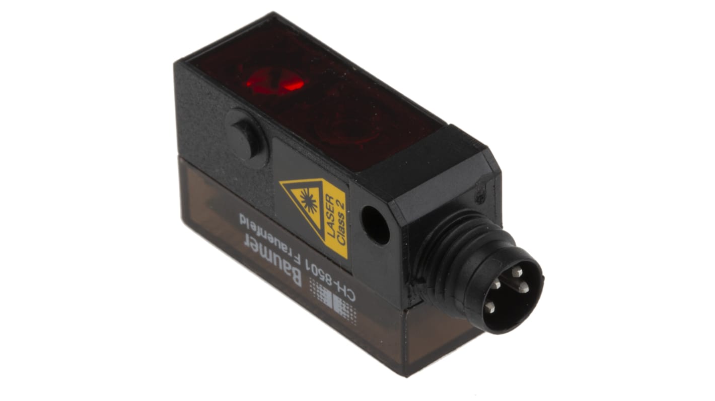 Baumer Diffuse Photoelectric Sensor, Block Sensor, 22 mm → 130 mm Detection Range