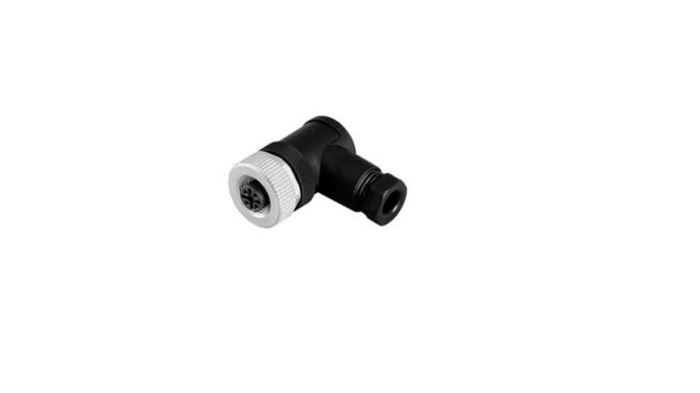 Pepperl + Fuchs Connector, 4 Contacts, Screw, M12 Connector, Socket, V1-W-BK Series