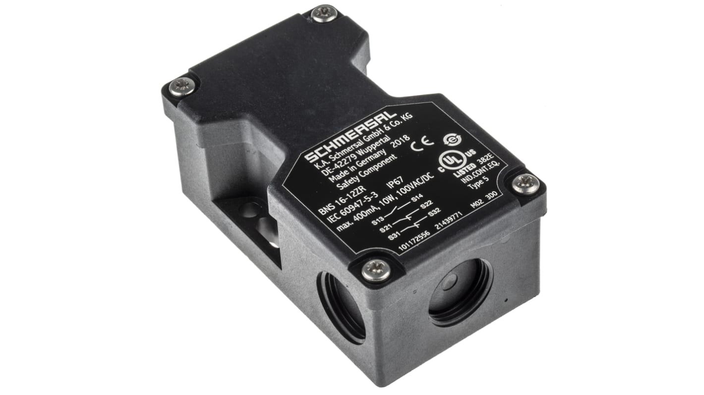 Schmersal BNS16 Series Magnetic Non-Contact Safety Switch, 100V ac/dc, Plastic Housing, M20