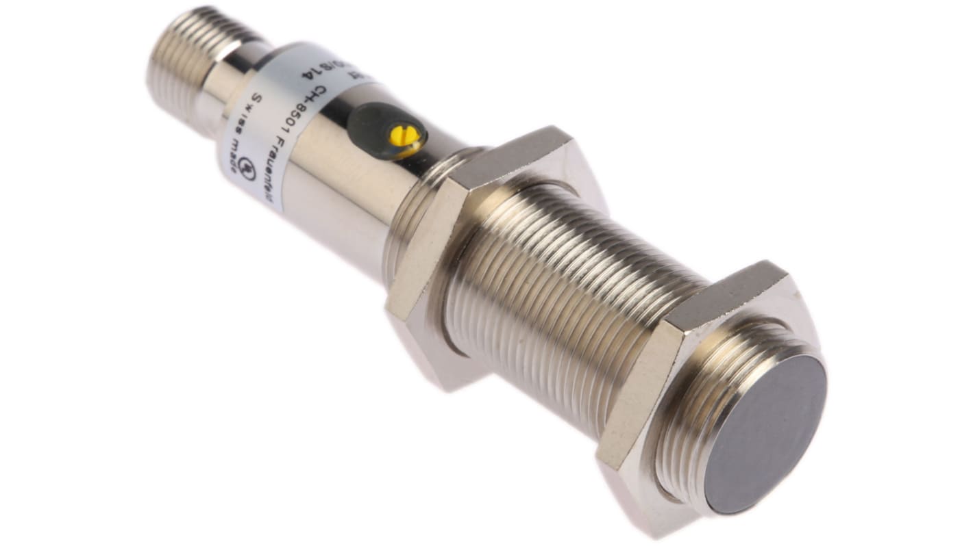Baumer Capacitive Barrel-Style Proximity Sensor, M18 x 1, 8 mm Detection, PNP Output, 10 → 30 V dc, IP65
