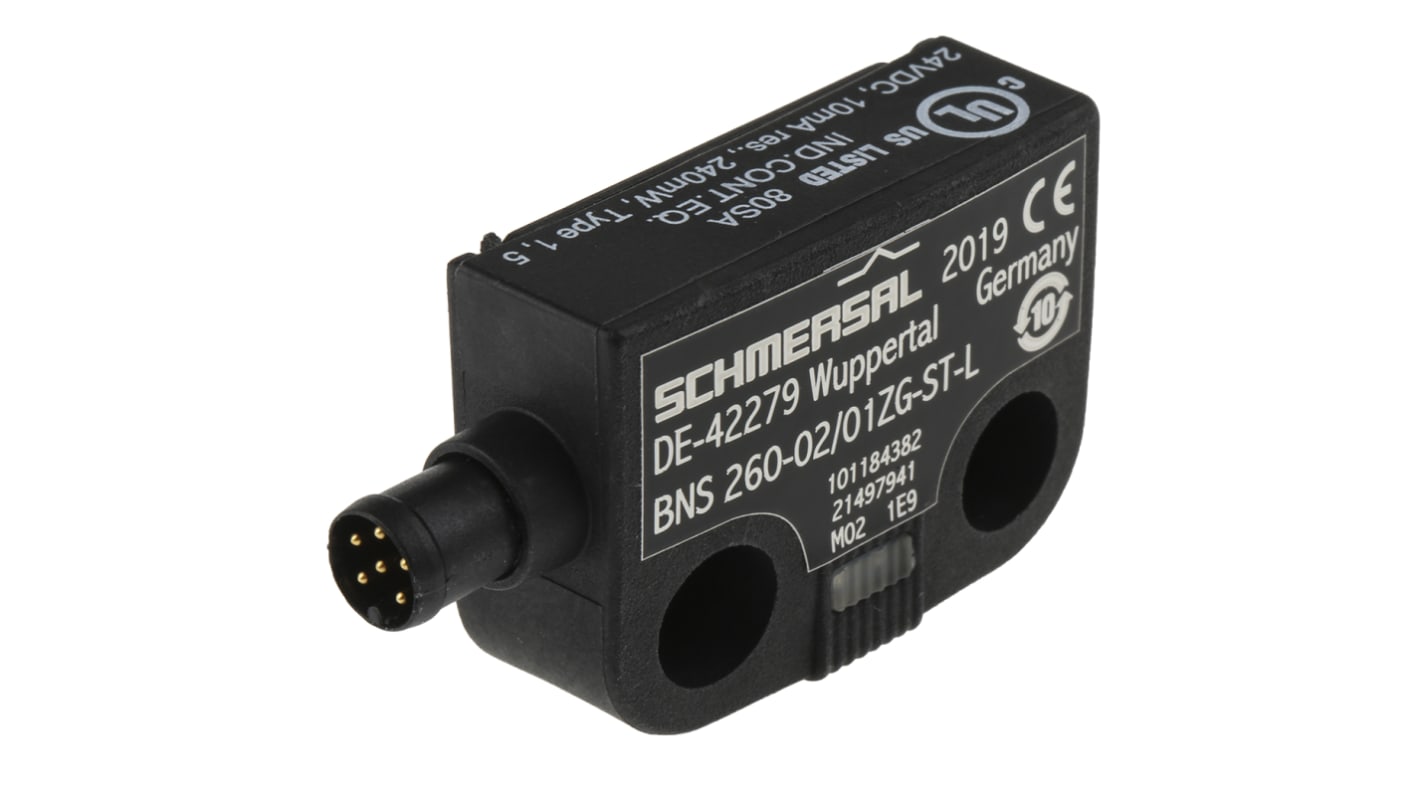 Schmersal BNS260 Series Magnetic Safety Switch, 24V dc, Plastic Housing, M8