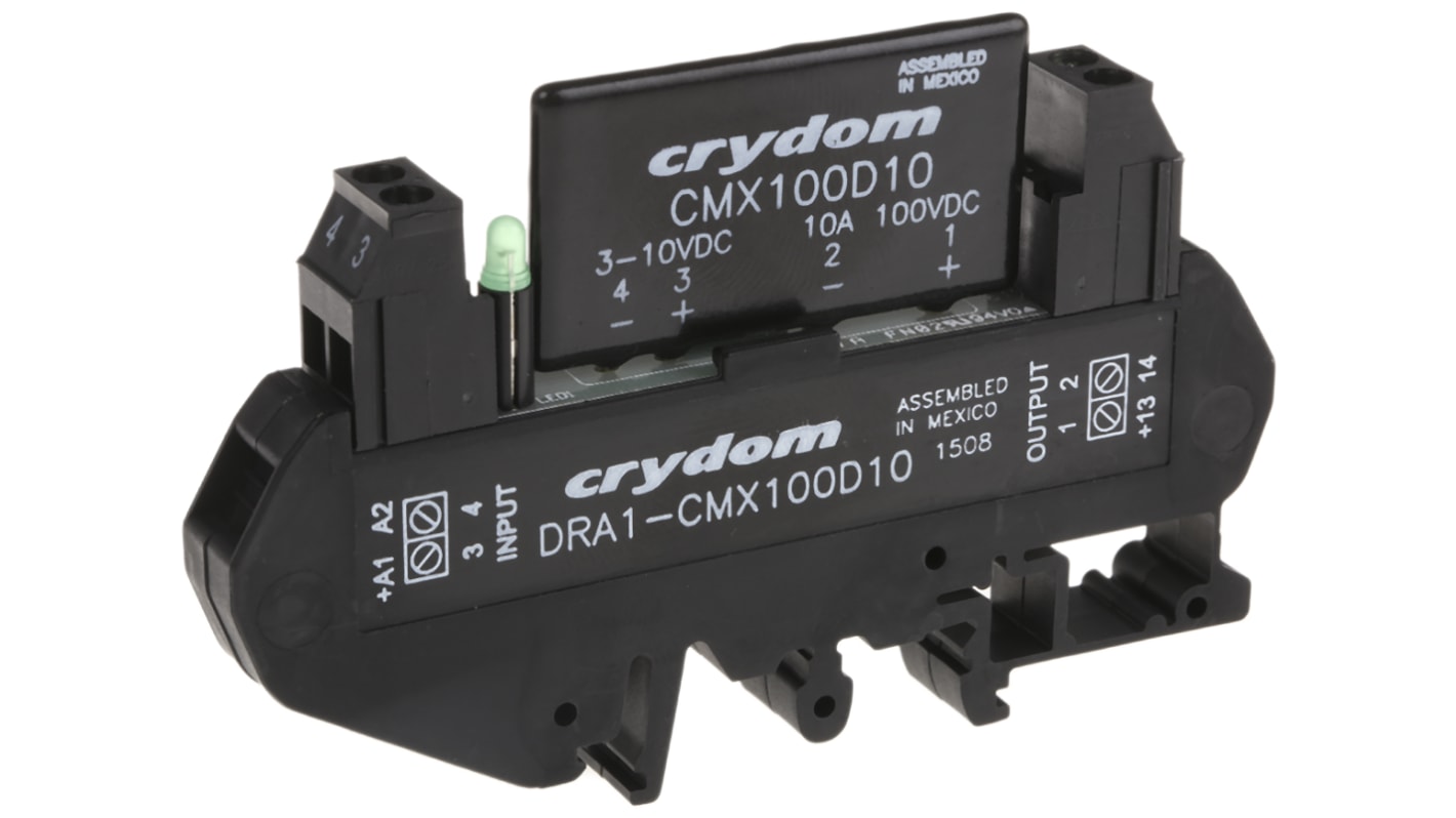 Sensata / Crydom DIN Rail Solid State Interface Relay, 8 A Max Load, 100 V dc Max Load, 10 V dc Max Control