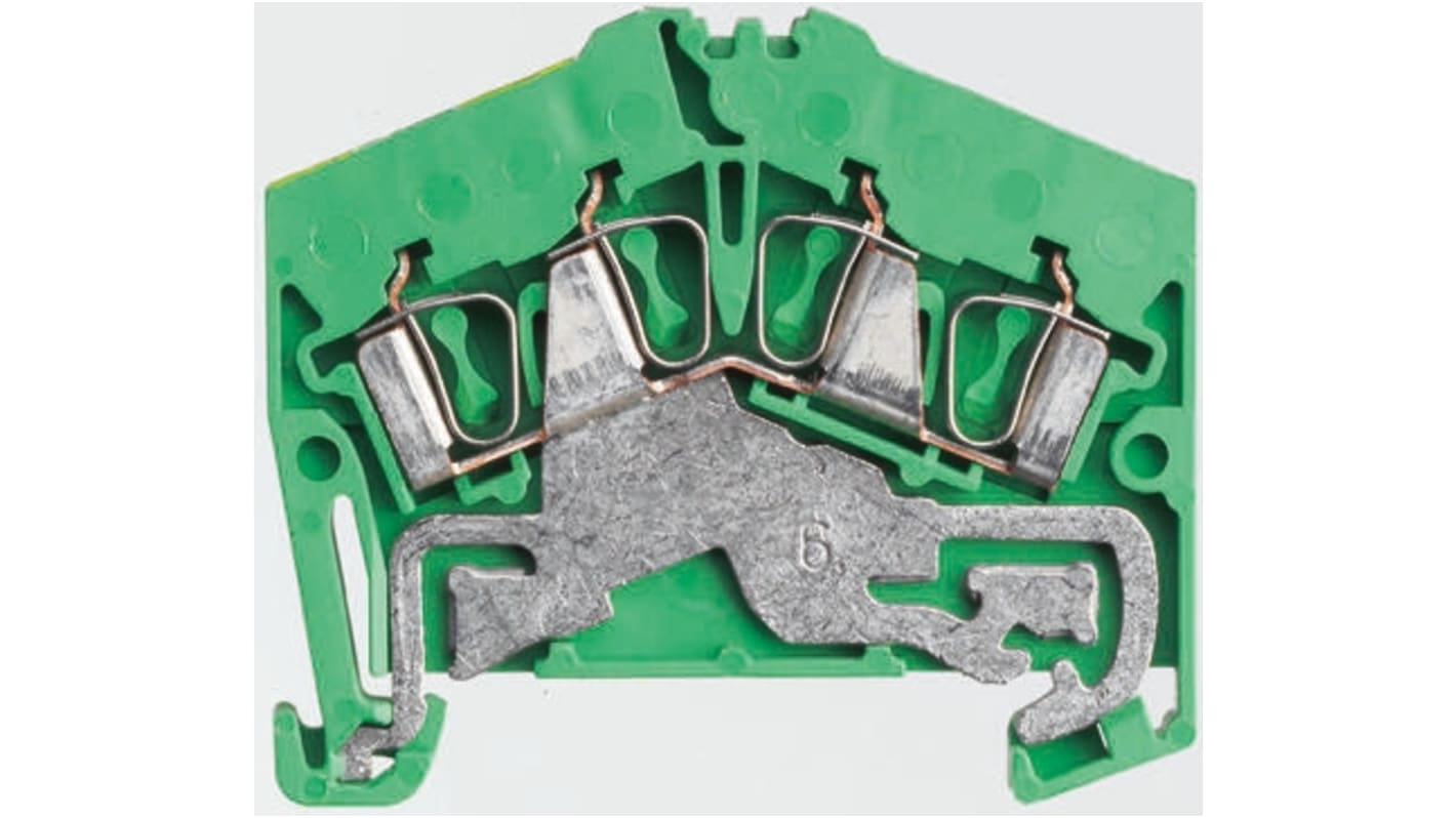 Weidmuller 3-Way ZPE 2.5-2/3AN Earth Terminal Block, 26 → 14 AWG Wire, Clamp, Wemid Housing