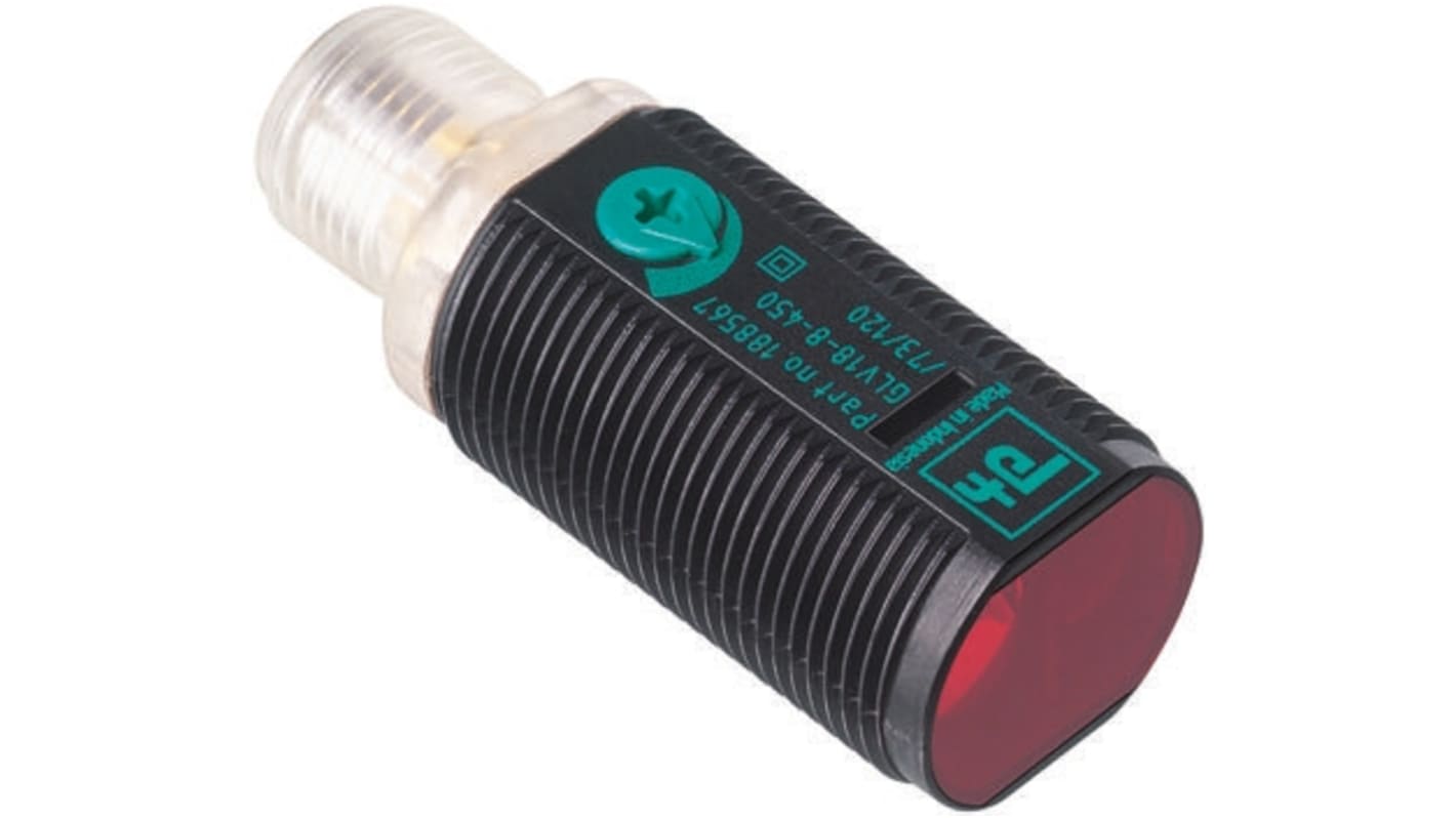 Pepperl + Fuchs Diffuse Photoelectric Sensor, Barrel Sensor, 450 mm Detection Range