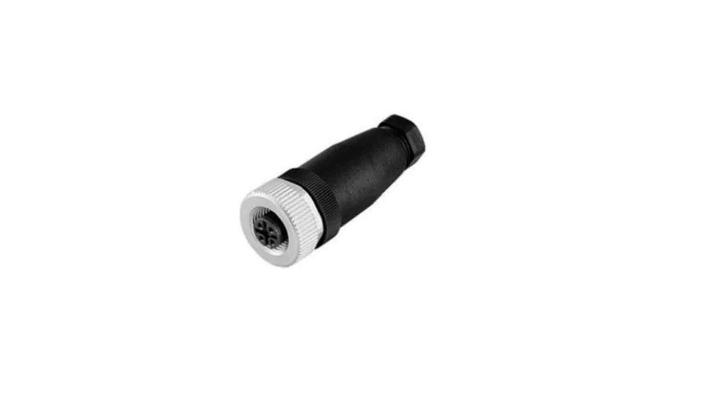 Pepperl + Fuchs Connector, 4 Contacts, Screw, M12 Connector, Socket, V1-G-BK Series