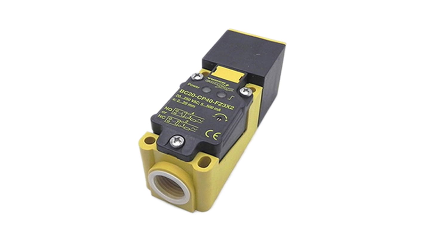 Turck Capacitive Block-Style Proximity Sensor, 20 mm Detection, 20 → 250 V ac, IP67