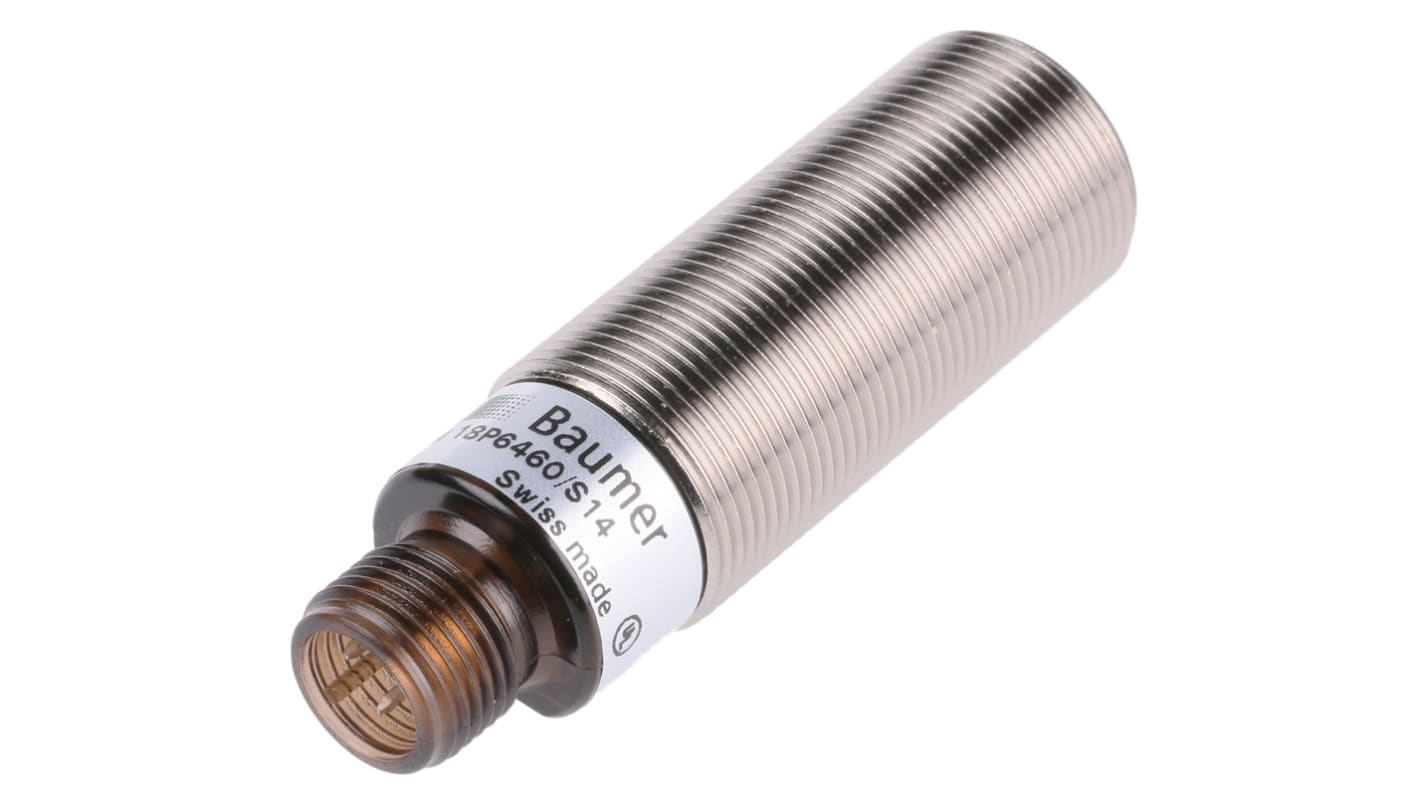 Baumer Diffuse Photoelectric Sensor, Barrel Sensor, 60 mm → 430 mm Detection Range