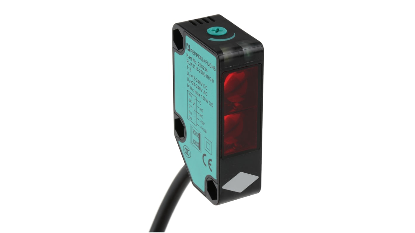 Pepperl + Fuchs Diffuse Photoelectric Sensor, Block Sensor, 0 → 2.5 m Detection Range