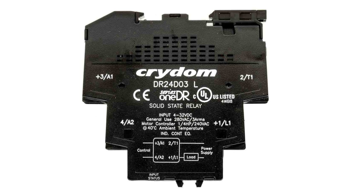 Sensata / Crydom DIN Rail Solid State Interface Relay, 3 A Max Load, 280 V ac Max Load, 32 V dc Max Control