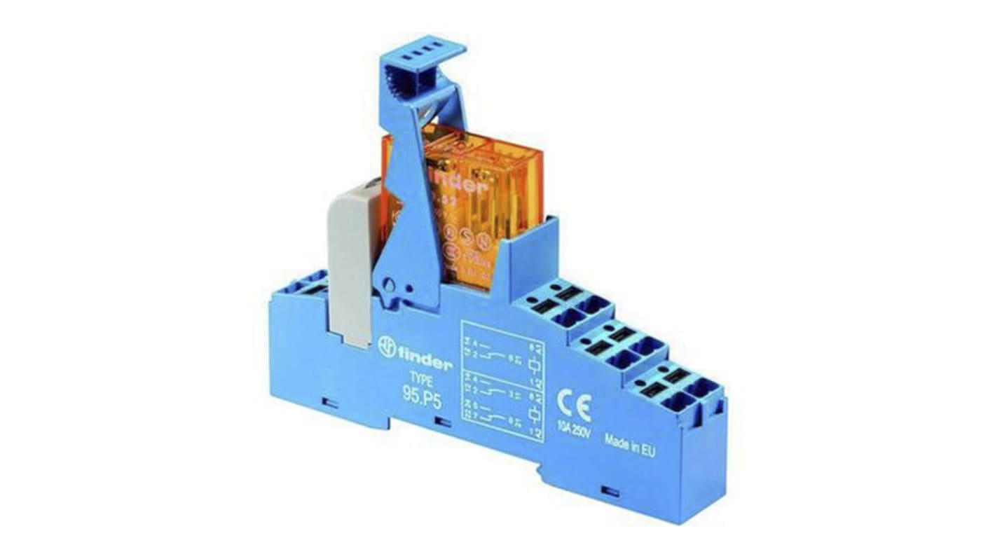 Finder  DIN Rail Mount Interface Relay, 230V ac Coil, 8A Load Current, DPDT-2C/0