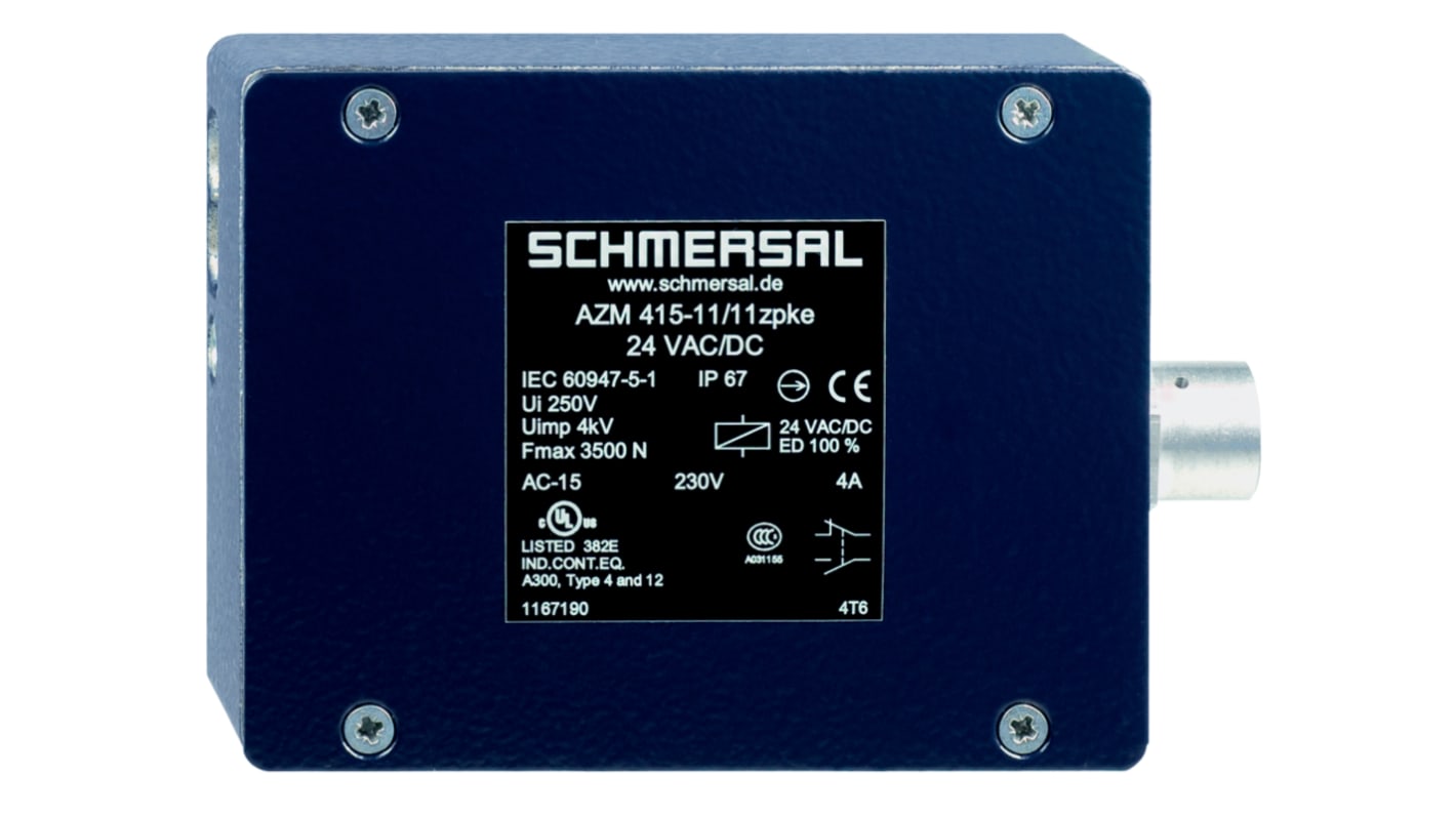 Schmersal AZM 415 Series Solenoid Interlock Switch, Power to Unlock, 24V ac/dc