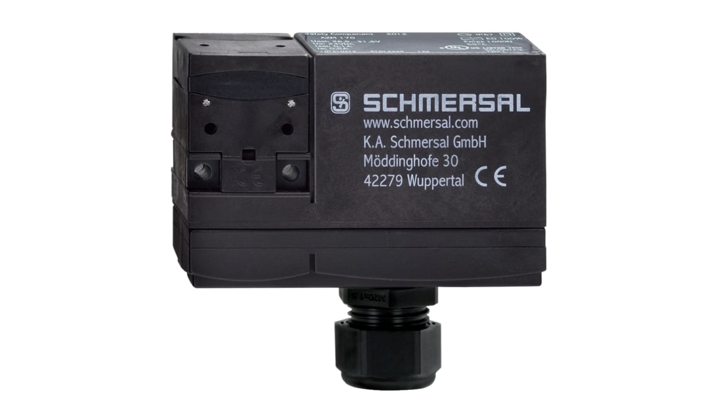 Schmersal AZM 170 Series Solenoid Interlock Switch, Power to Unlock, 24V ac/dc, 2NC