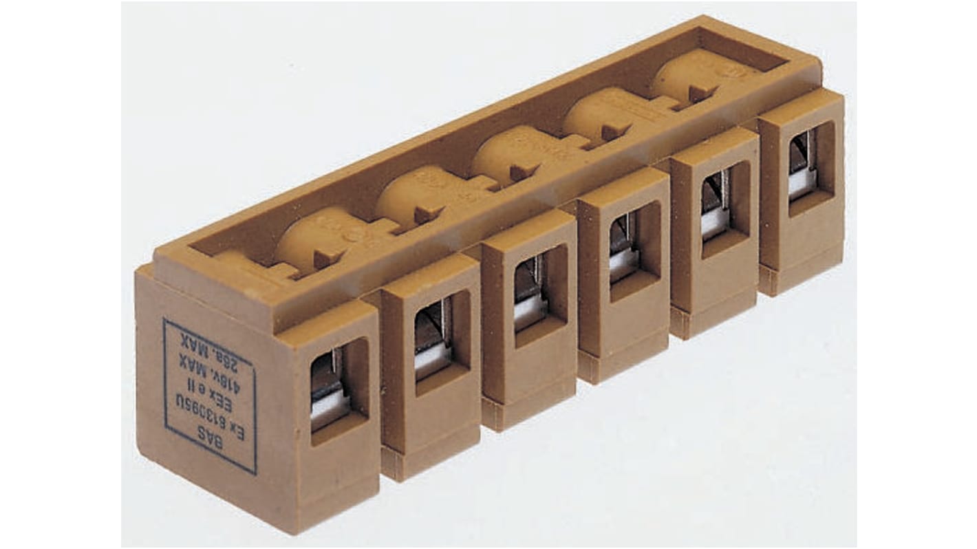 Weidmuller 6-Way Non-Fused Terminal Block, 41A, Screw Terminals, 22 → 10 AWG, Screw