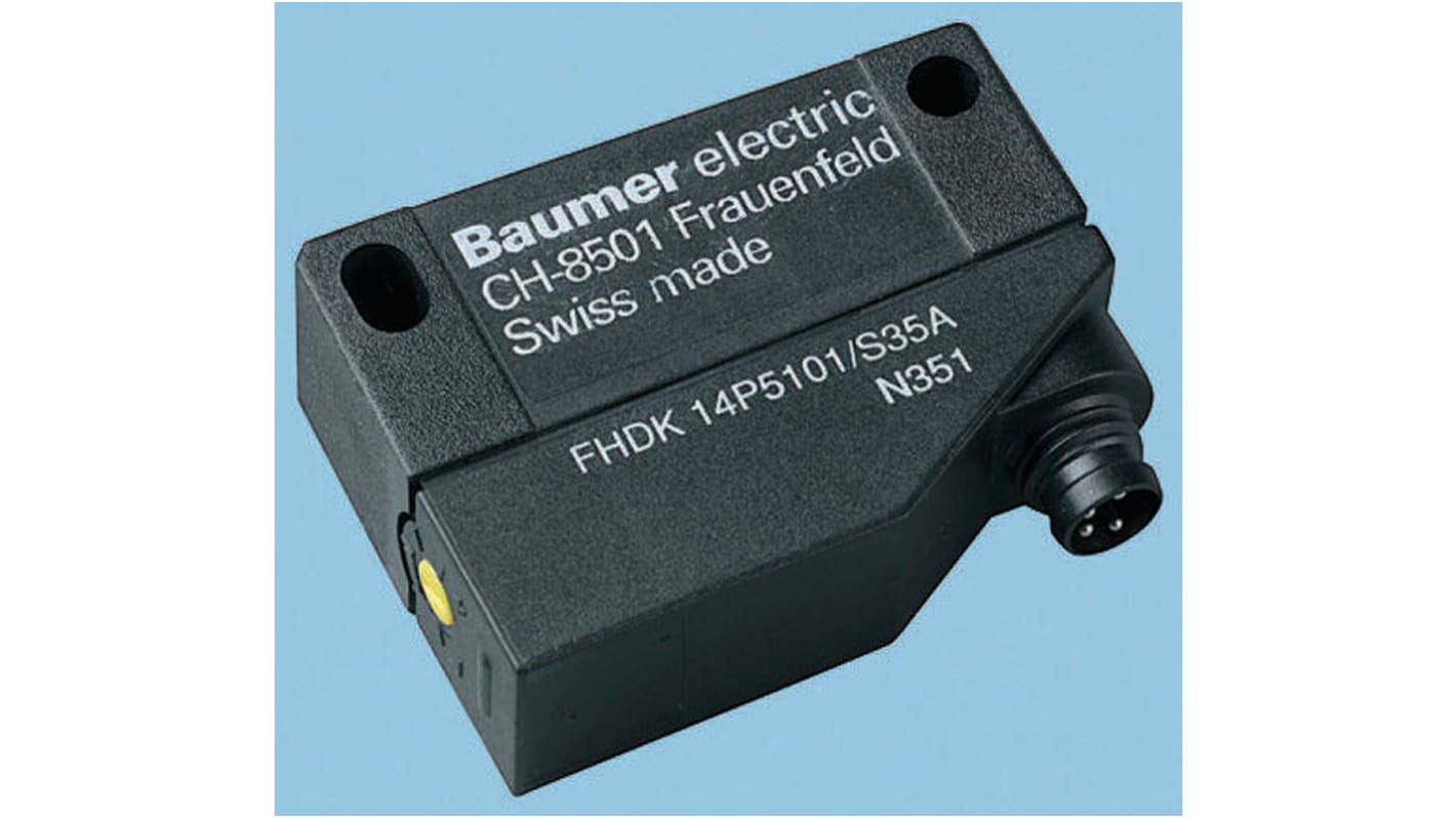 Baumer Diffuse Photoelectric Sensor, Block Sensor, 5 mm → 600 mm Detection Range