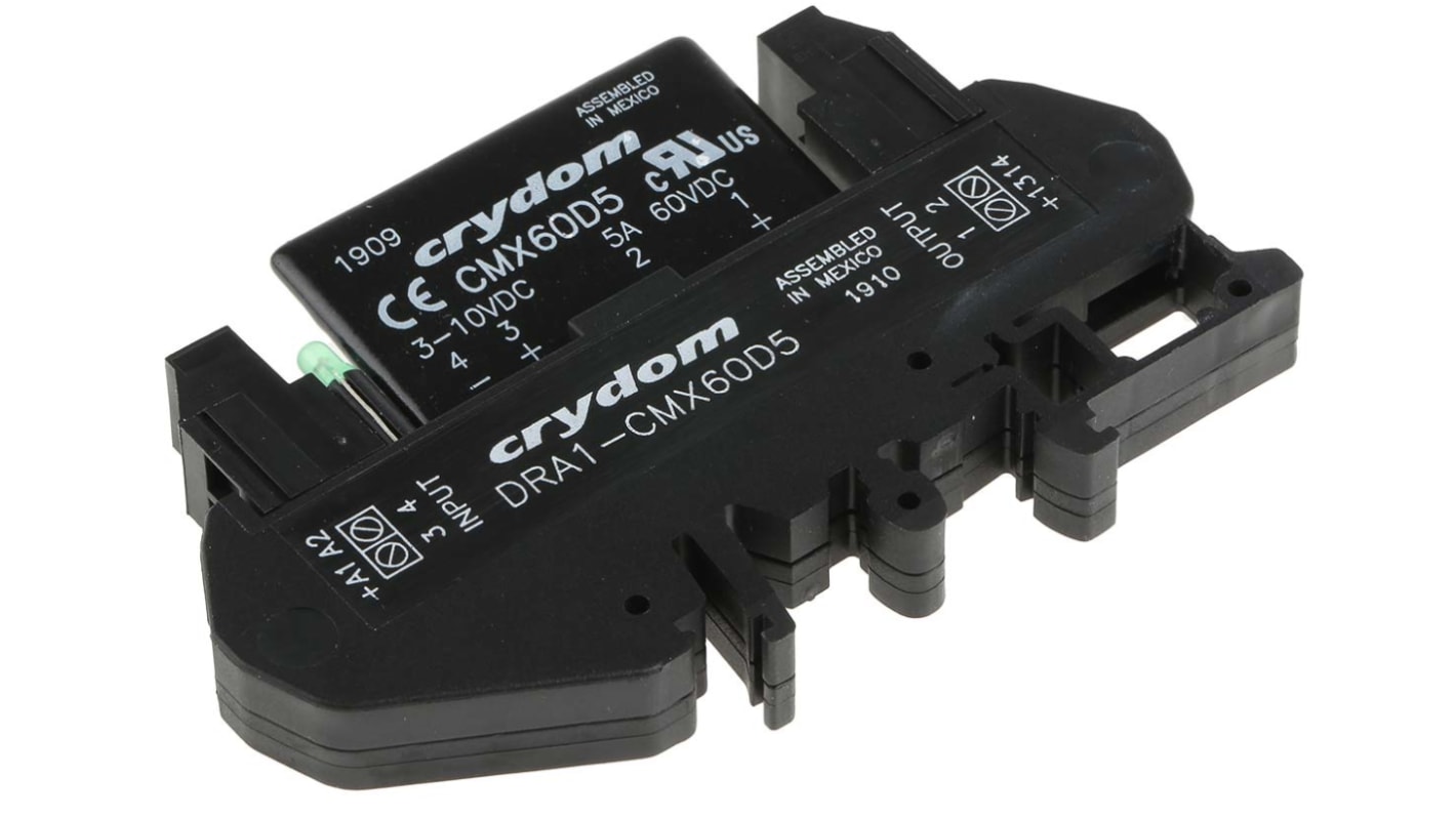 Sensata / Crydom DIN Rail Solid State Interface Relay, 5 A Max Load, 60 V dc Max Load, 10 V dc Max Control