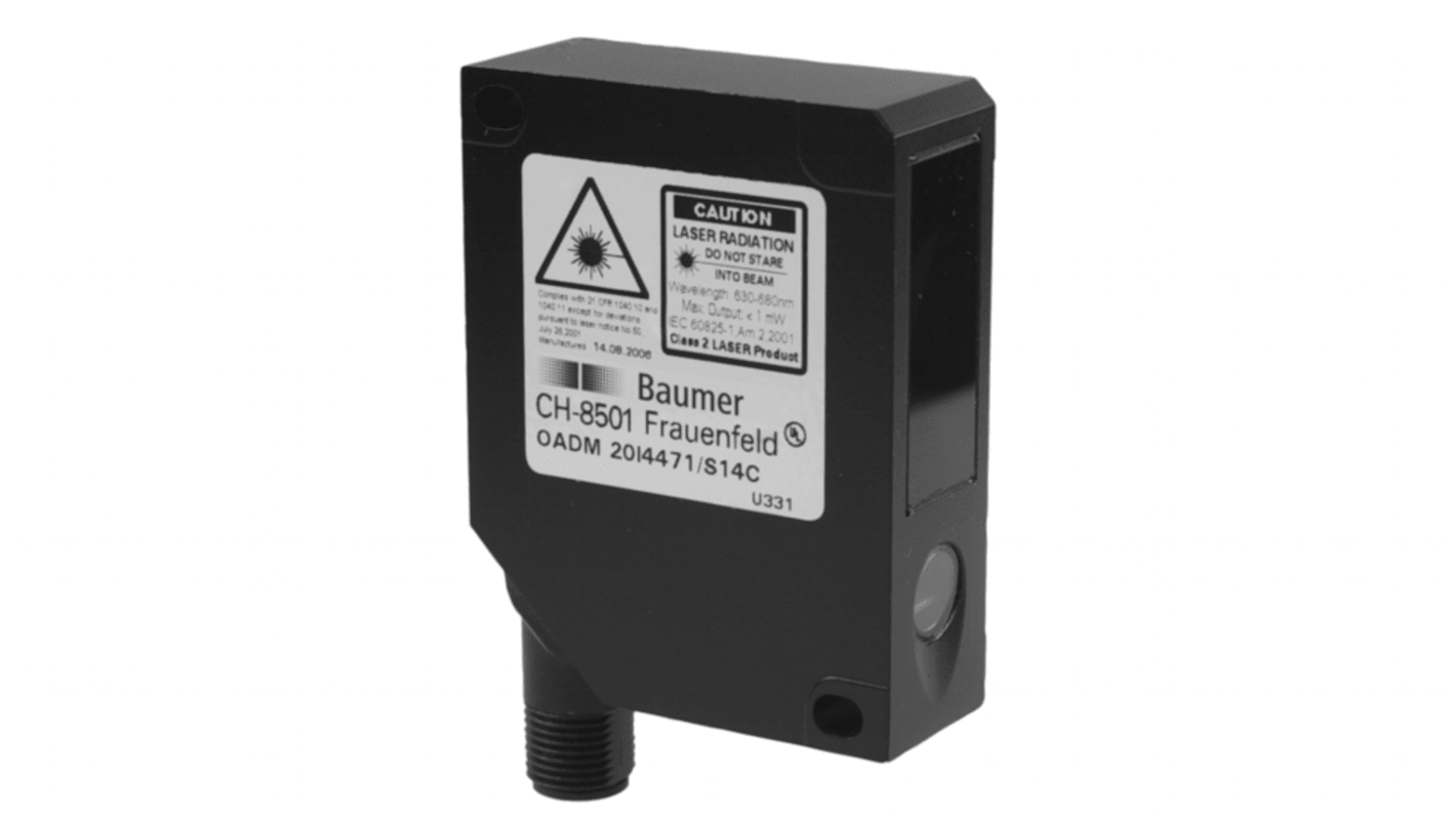 Baumer Distance Photoelectric Sensor, Block Sensor, 50 mm Detection Range
