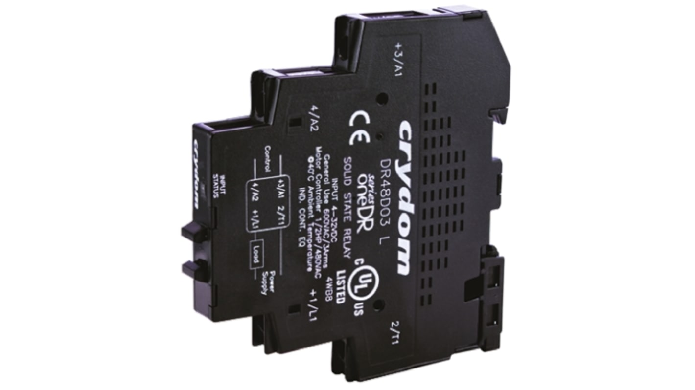 Sensata / Crydom DIN Rail Solid State Interface Relay, 3 A Max Load, 280 V ac Max Load, 36 V ac Max Control