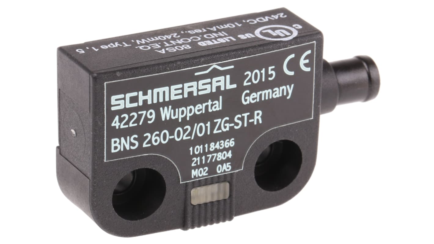 Schmersal BNS260 Series Magnetic Non-Contact Safety Switch, 24V dc, Plastic Housing, 2NC, M8